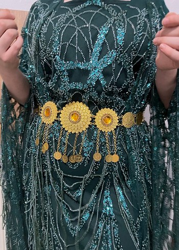 Boncuk İşlemeli Uzun Bohem Kadın Elbise - Görsel 2