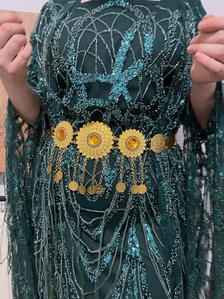 Boncuk İşlemeli Uzun Bohem Kadın Elbise - Görsel 2