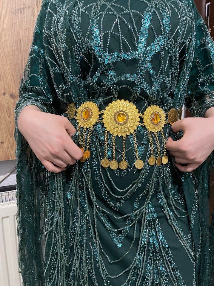 Boncuk İşlemeli Uzun Bohem Kadın Elbise - Görsel 4