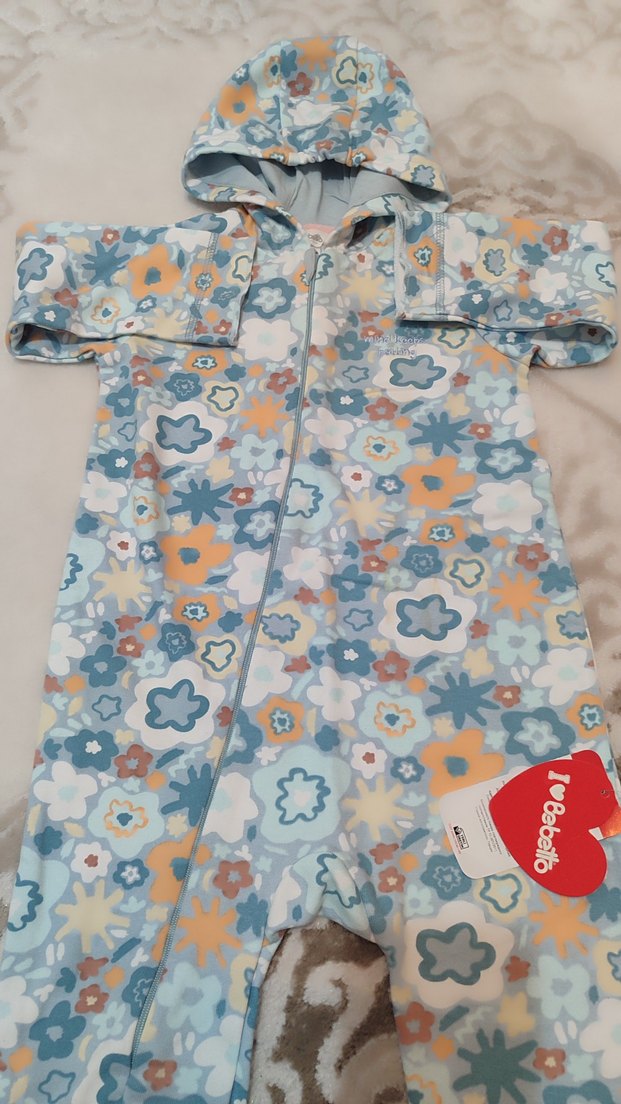 Renkli Baskılı Fermuarlı Bebek Kız Tulum - Görsel 3