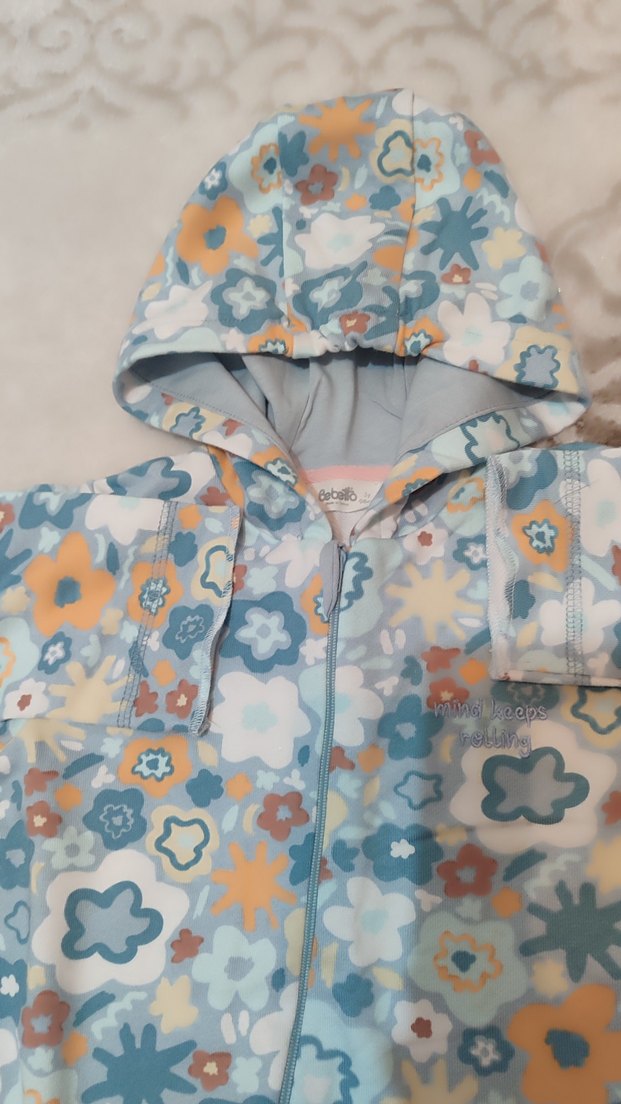 Renkli Baskılı Fermuarlı Bebek Kız Tulum - Görsel 2