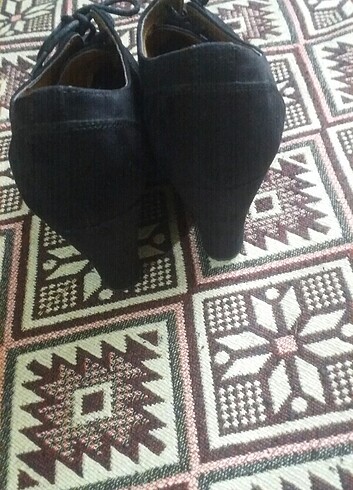 Diğer Dolgu topuk siyah süvet ayakkabı