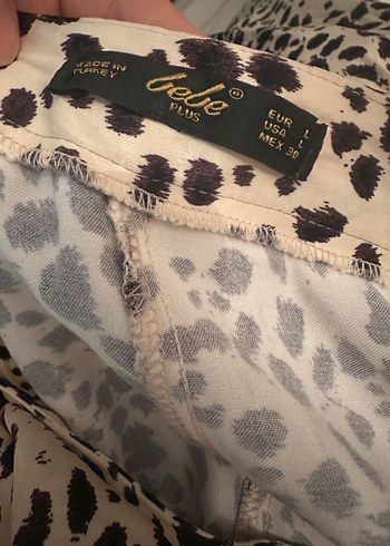 Leopar Desenli Bej Uzun Kadın Etek - Görsel 4