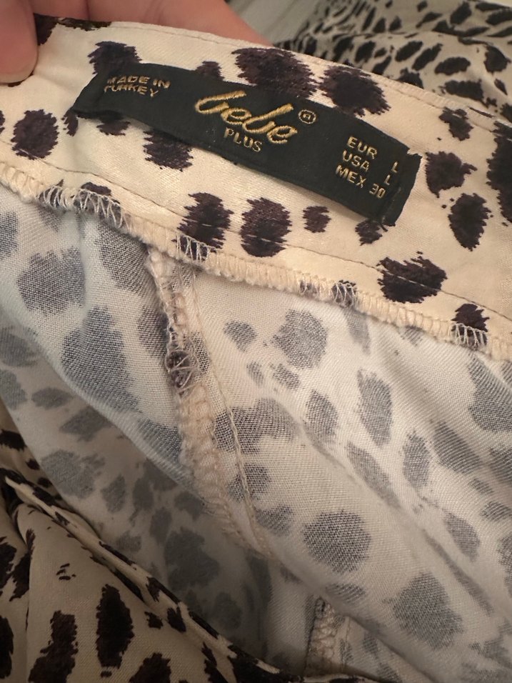 Leopar Desenli Bej Uzun Kadın Etek - Görsel 4