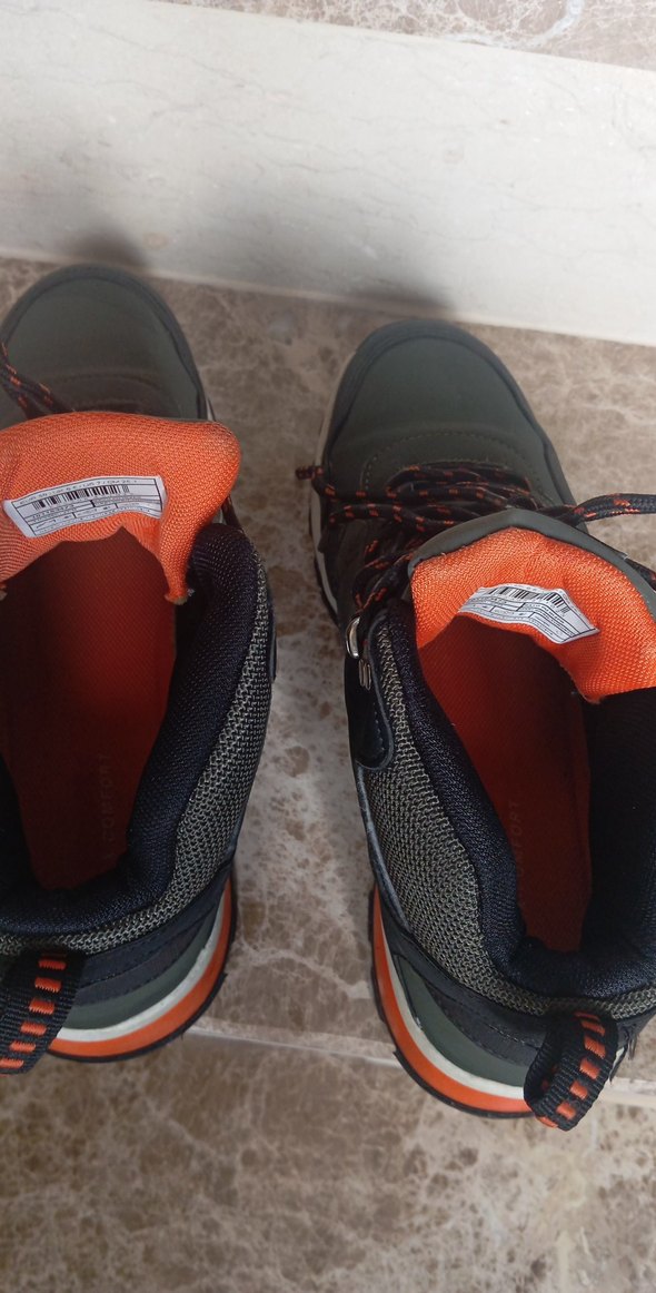 yeşil siyah turuncu erkek bot - Görsel 5