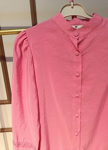Zara Brode şerit gömlek Pembe renk 