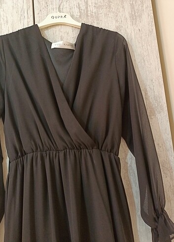xl Beden siyah Renk Şifon abiye elbise 