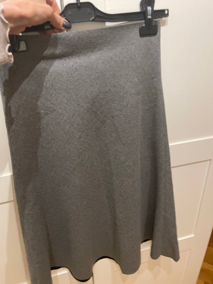 Gri Piliseli Uzun Kadın Etek - Görsel 5