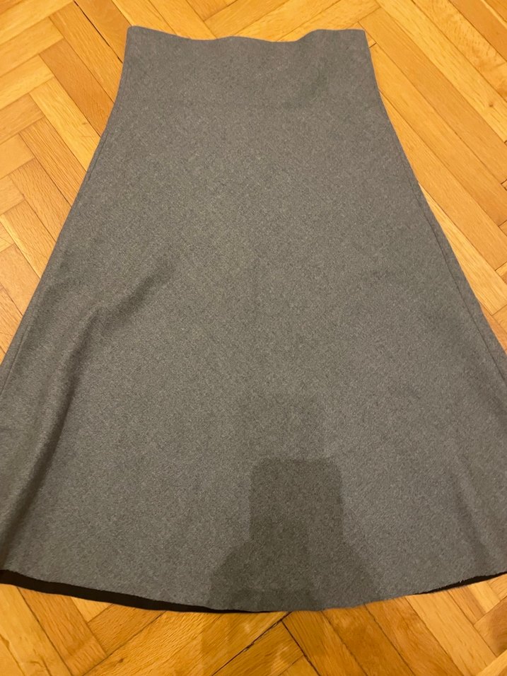 Gri Piliseli Uzun Kadın Etek - Görsel 2