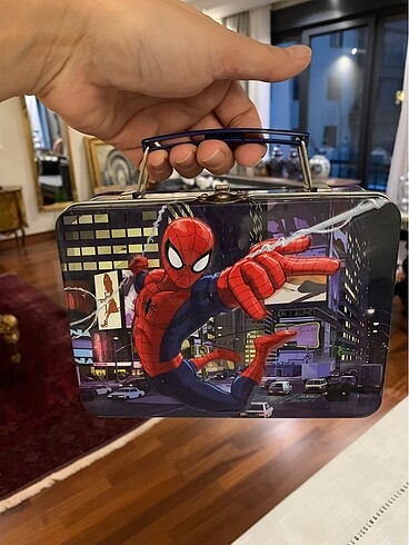 Spiderman metal küçük çanta kutu beslenme kalemlik
