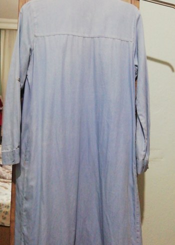 xl Beden Mavi Uzun Kadın Denim Elbise