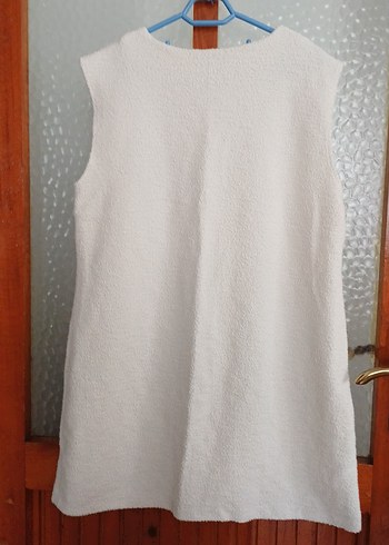 Beyaz Kolsuz Midi Hamile Tunik - Görsel 4