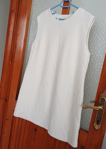 Beyaz Kolsuz Midi Hamile Tunik - Görsel 7