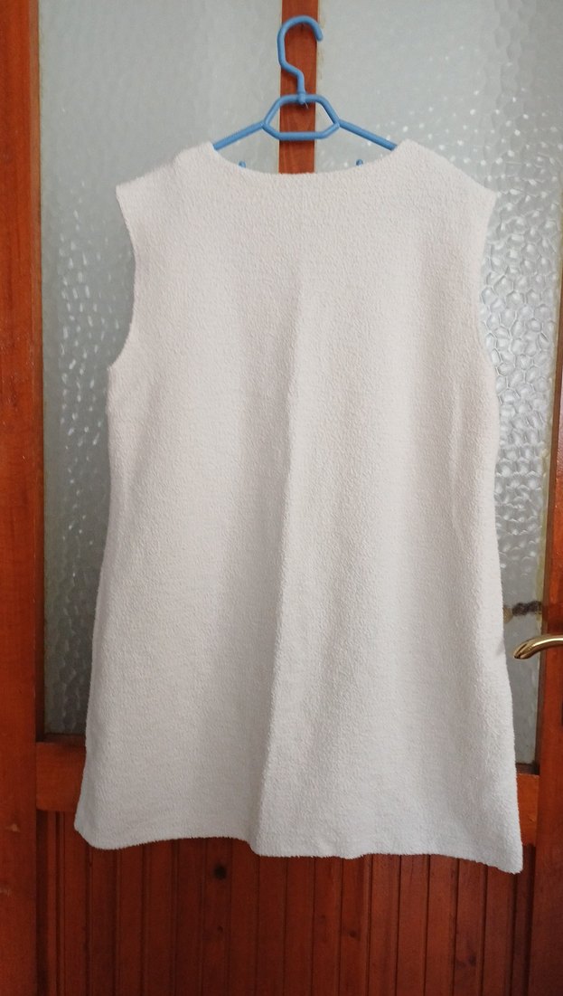 Beyaz Kolsuz Midi Hamile Tunik - Görsel 4