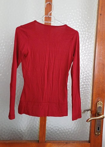 Kırmızı V Yaka Bluz - Görsel 4