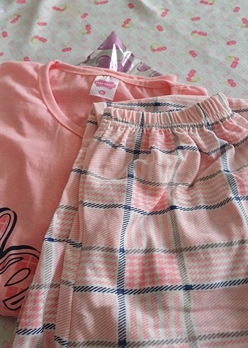 Kız Çocuk Pembe Pamuklu Uzun Kollu Pijama Takımı - Görsel 2