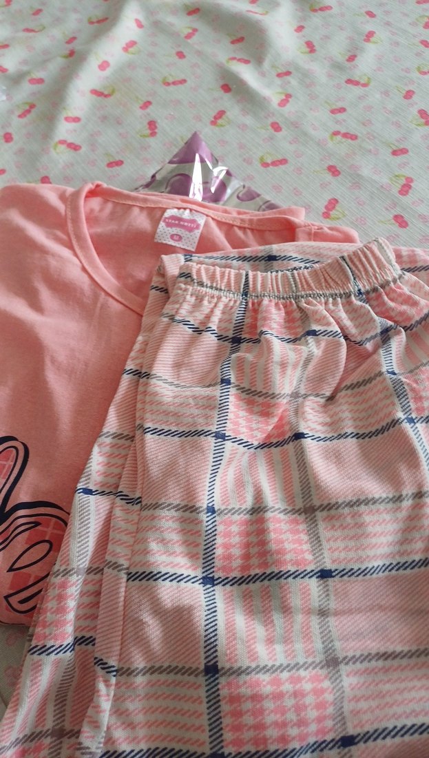 Kız Çocuk Pembe Pamuklu Uzun Kollu Pijama Takımı - Görsel 2