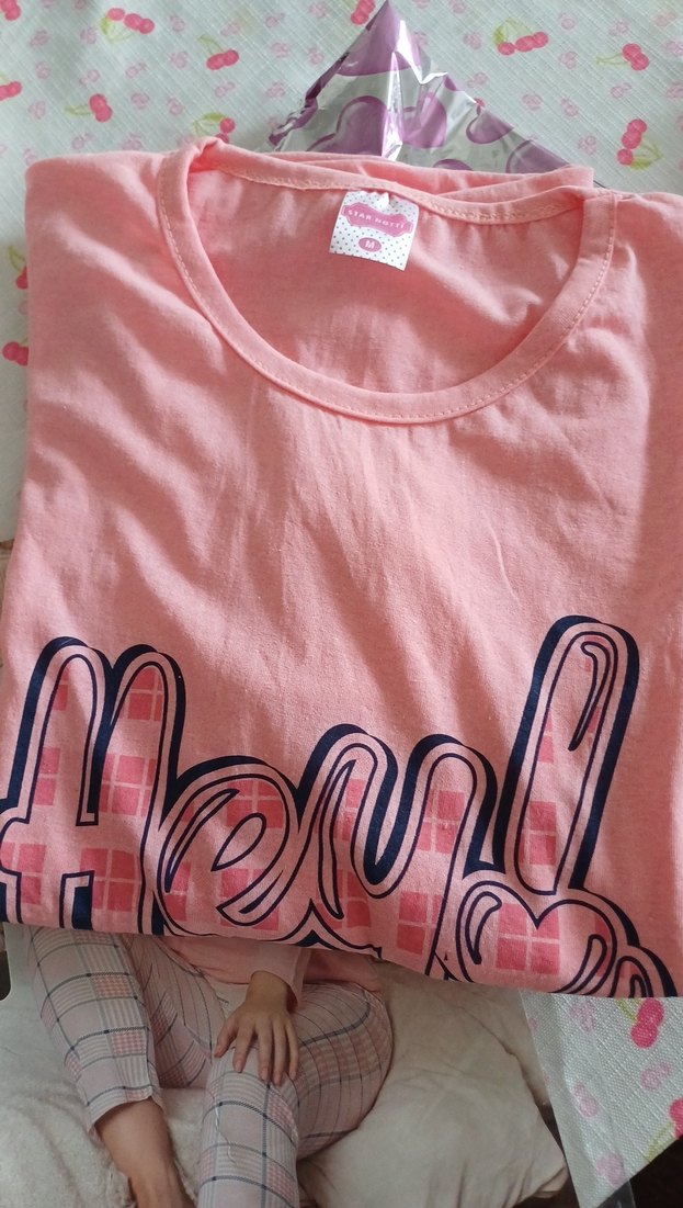 Kız Çocuk Pembe Pamuklu Uzun Kollu Pijama Takımı - Görsel 5