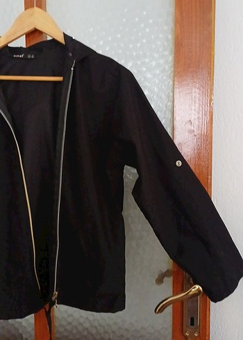 Siyah Fermuarlı kapişonlu yanlardan cepli Kadın Sweatshirt - Görsel 3