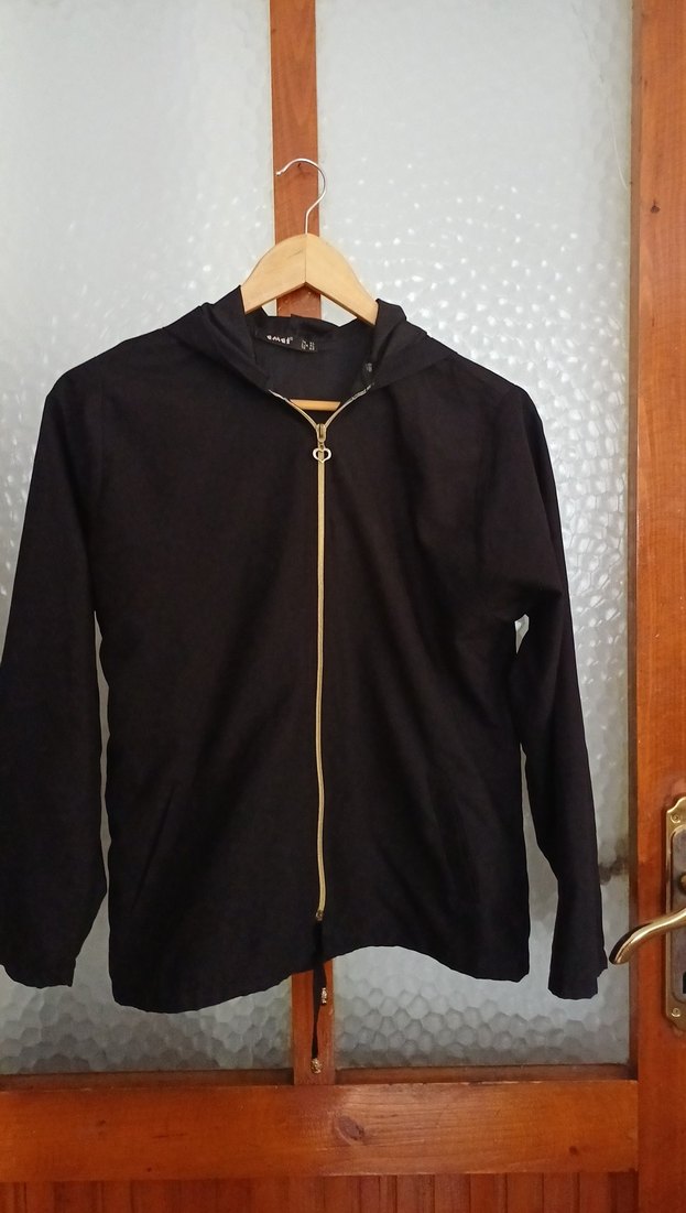 Siyah Fermuarlı kapişonlu yanlardan cepli Kadın Sweatshirt - Görsel 5