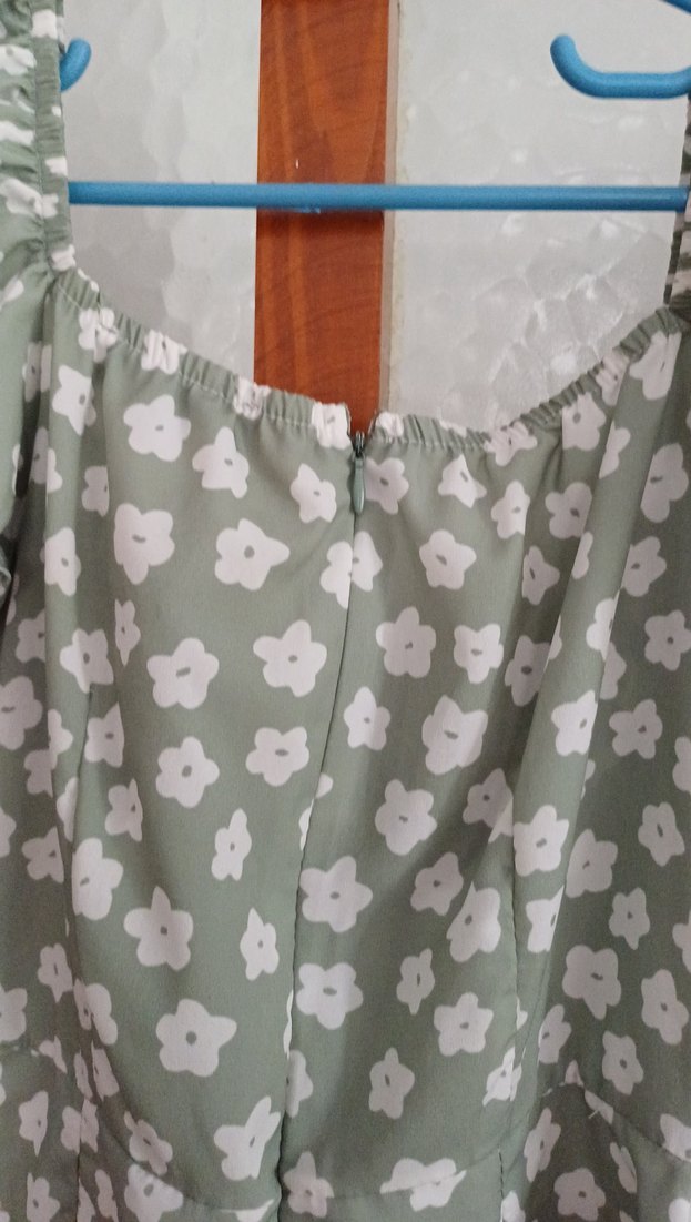 Yeşil Çiçek Desenli Bohem Midi Elbise - Görsel 5