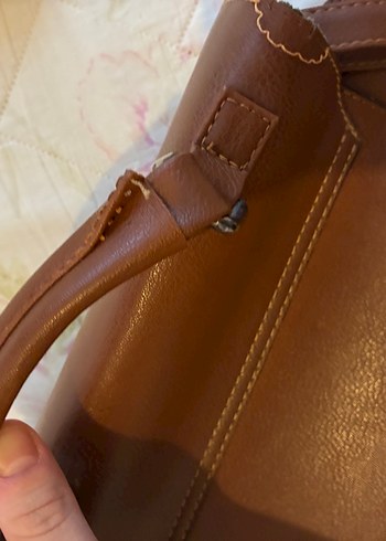 Kahverengi Deri Vintage Kadın Çanta - Görsel 5