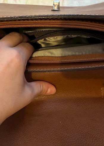 Kahverengi Deri Vintage Kadın Çanta - Görsel 4