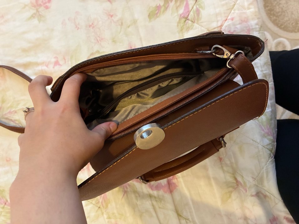 Kahverengi Deri Vintage Kadın Çanta - Görsel 3