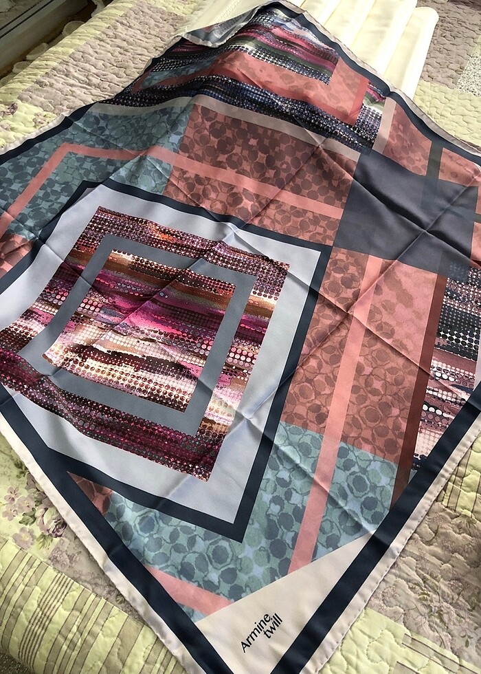 Armine polyester twil eşarp - Görsel 2