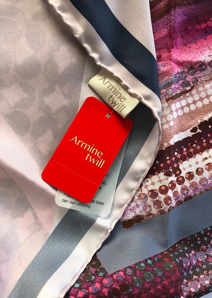 Armine polyester twil eşarp - Görsel 3