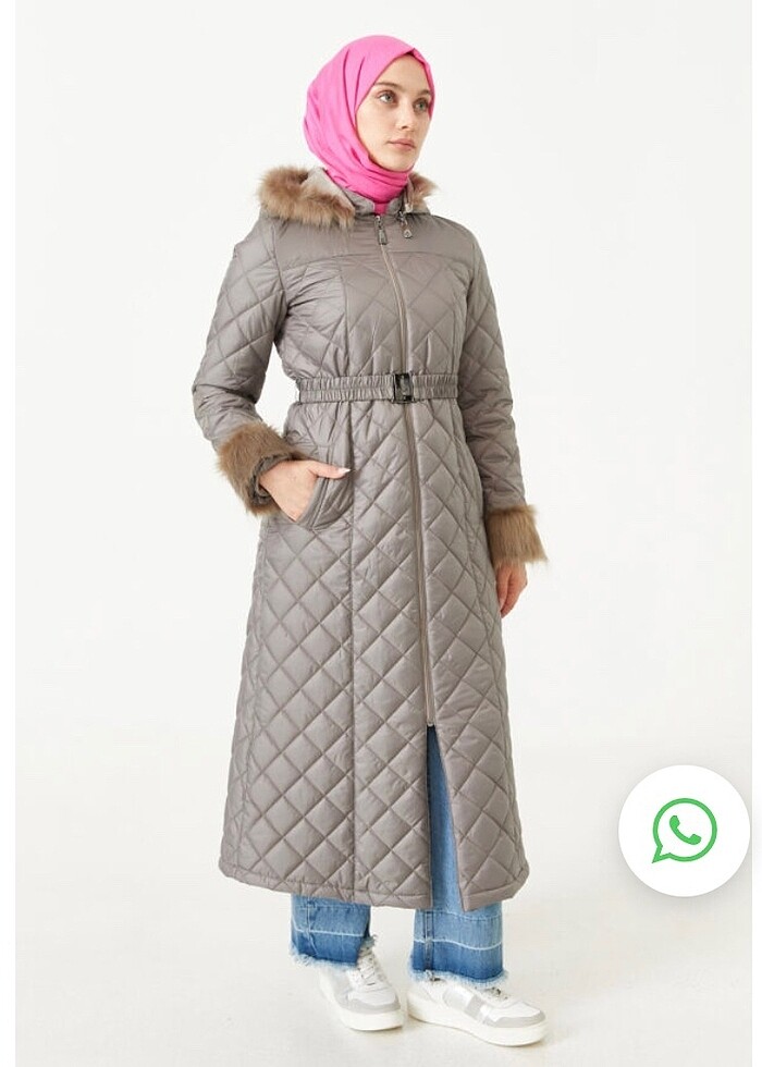 Strms bej rengi kapitone kaban - Görsel 2