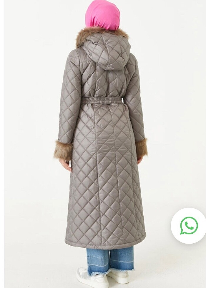 Strms bej rengi kapitone kaban - Görsel 4