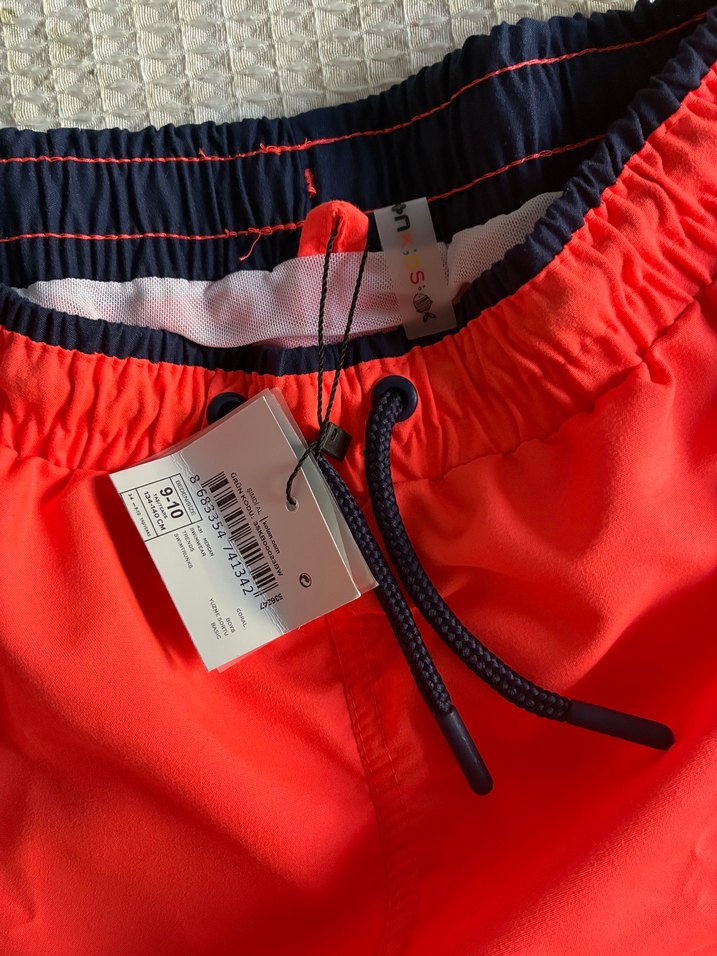 Turuncu renk erkek çocuk deniz şortu - Görsel 2