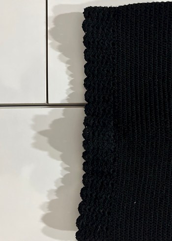 Siyah Örgü Kadın Crop Top - Görsel 3