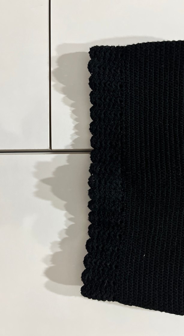 Siyah Örgü Kadın Crop Top - Görsel 3