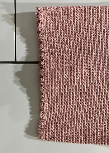 Toz pembe değil el örgüsü crop - Görsel 3