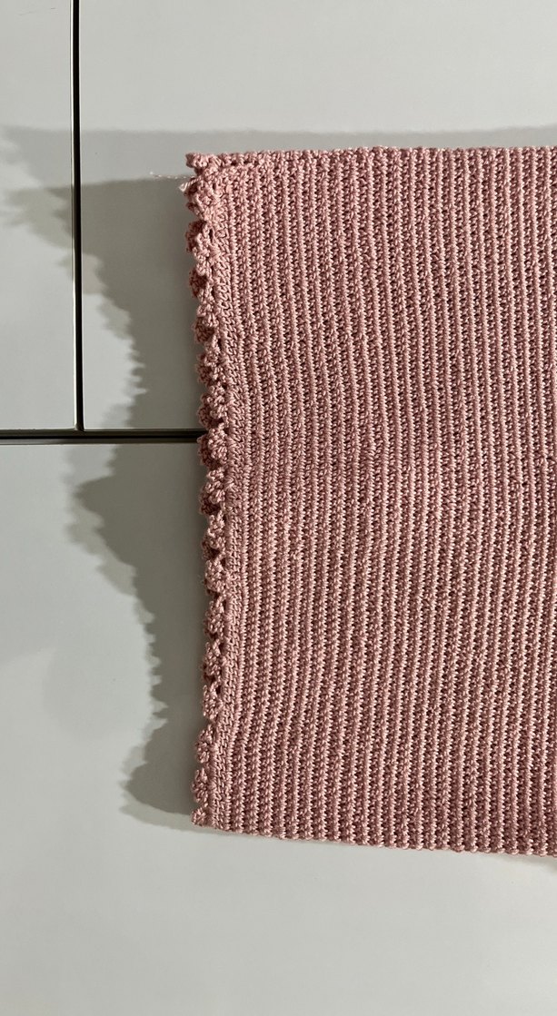 Toz pembe değil el örgüsü crop - Görsel 3