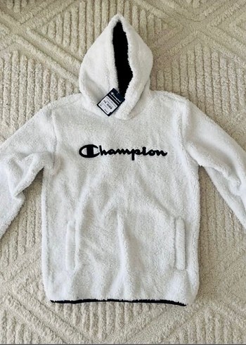 Diğer Champion Beyaz Kapusonlu Pelus Sweatshirt