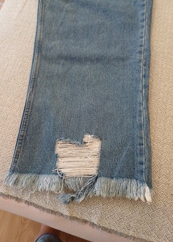 Zara Düğmeli Bol Kesim Midi Kadın Kot Pantolon