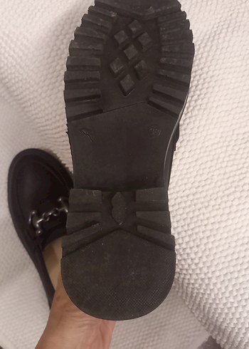 38 Beden siyah Renk Tokalı Siyah Deri Platform Topuklu Kadın Loafer yaya hotiç