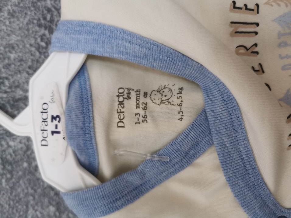 Gri Baskılı Uzun Kollu Bebek Erkek Takımı - Görsel 2