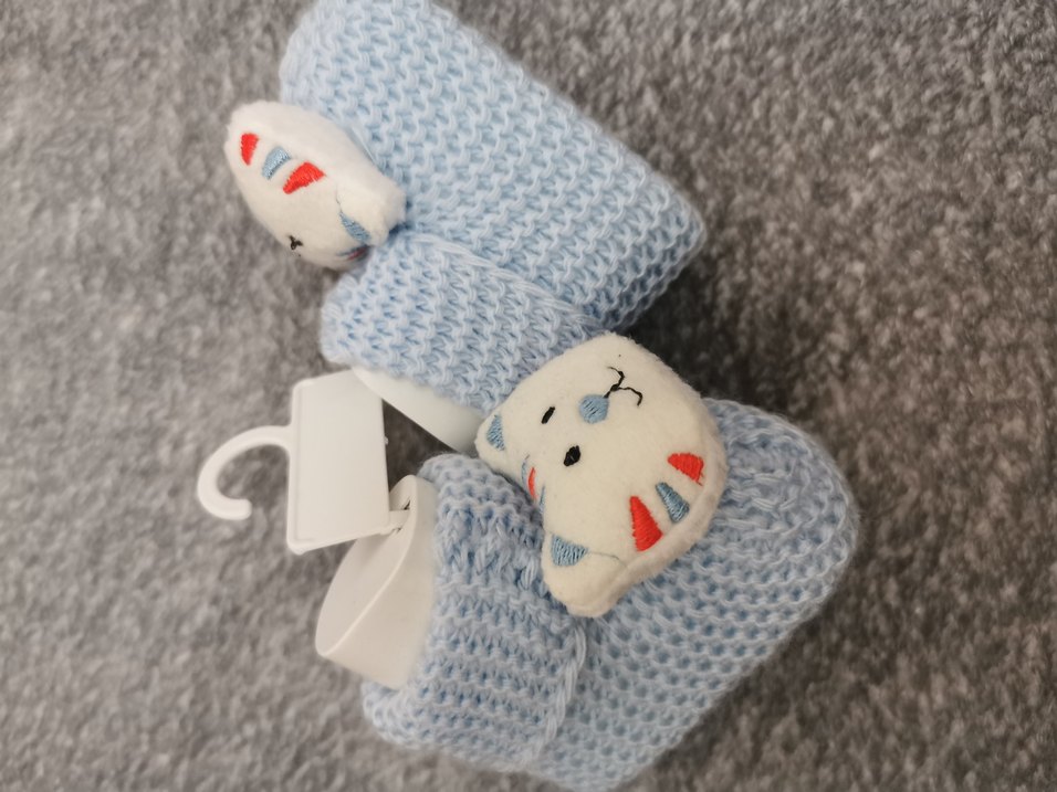 Erkek Çocuk Renkli Nakışlı Örgü Patik - Görsel 2