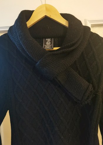 Siyah Örgü Boğazlı Kadın Kazak - Görsel 2