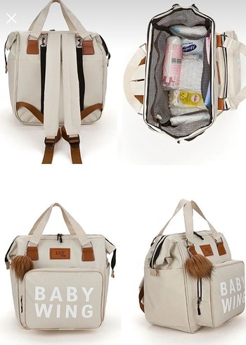 Bej Baskılı Bebek Çantası - Görsel 3