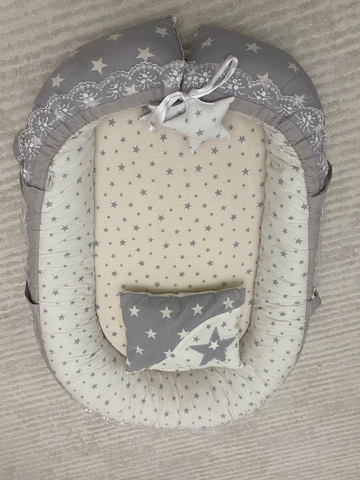Gri Nakışlı Bebek Uyku Seti - Görsel 2
