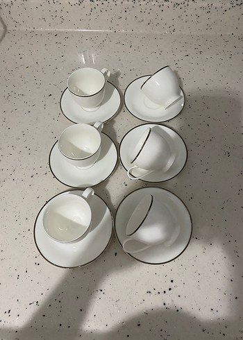 Emsan Beyaz İnce Kenarlı Porselen Fincan Takımı - Görsel 2