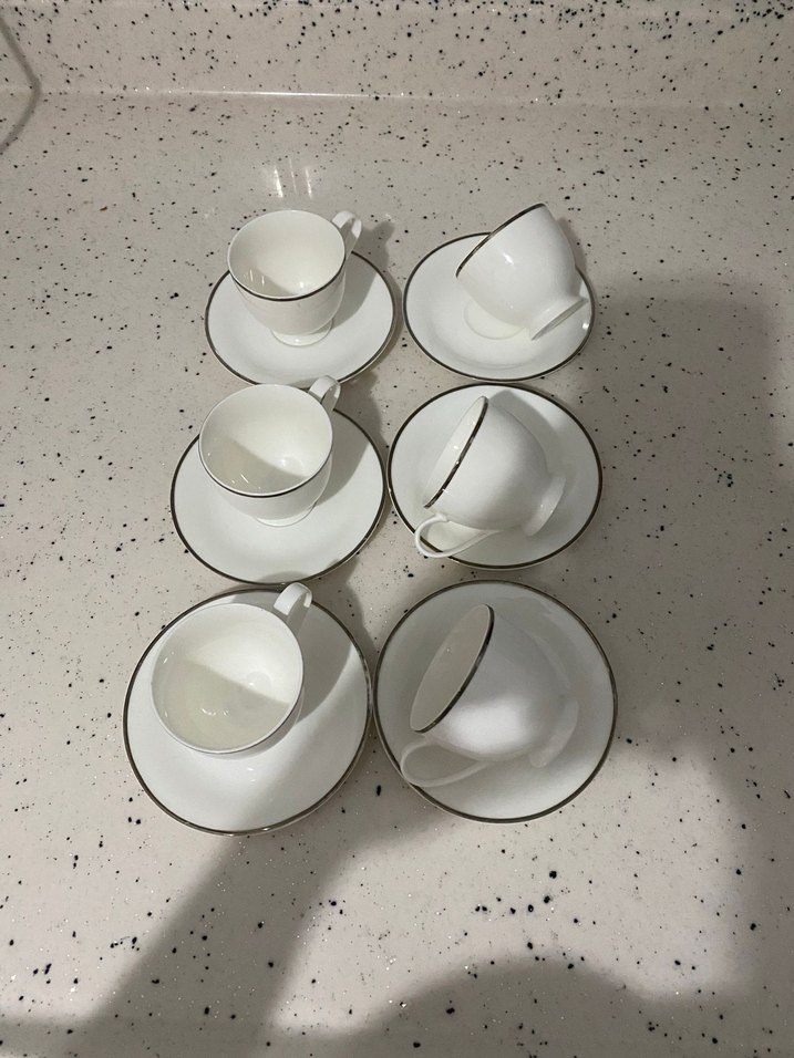 Emsan Beyaz İnce Kenarlı Porselen Fincan Takımı - Görsel 2