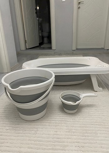 Katlanabilir Bebek Küveti ve Ölçü Kapları Seti - Görsel 2