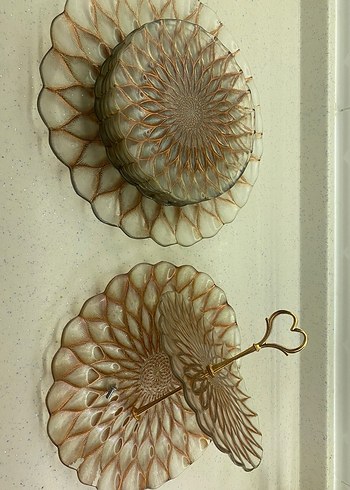 Bej Çiçek Desenli Bohem Tabak - Görsel 2