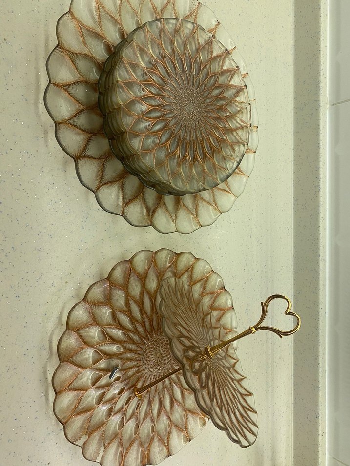 Bej Çiçek Desenli Bohem Tabak - Görsel 2